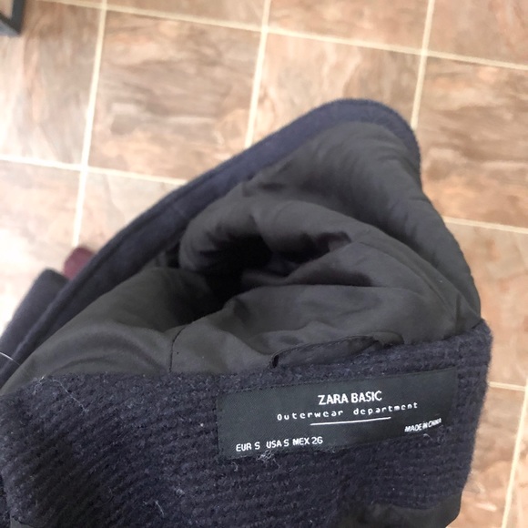 Zara Navy Blue Pea Coat - Picture 4 of 7